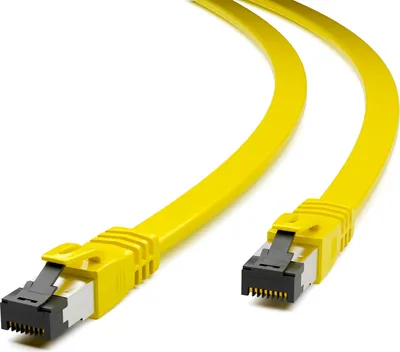 Image de S/CONN maximum connectivity Câble patch réseau CAT 8.1 U/FTP (PIMF) plat sans halogène (LSZH) jaune 7,5m (08-42062)