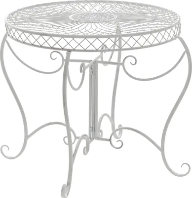 Produktbild von CLP Gartentisch Sheela aus pulverbeschichtetem Eisen wetterfest im Jugendstil antik weiß