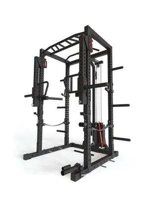 Produktbild von ATLETICA R7-Helix Power Rack 90kg oder 120kg Stack Weight | Latzug, Jammer Arms, Safety Straps, J-Hooks, Dip/Pull-Up Bar | 220 cm Höhe