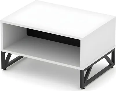 Image de Table basse d'appoint Bureau Table Blanc-Noir Avec Rangement