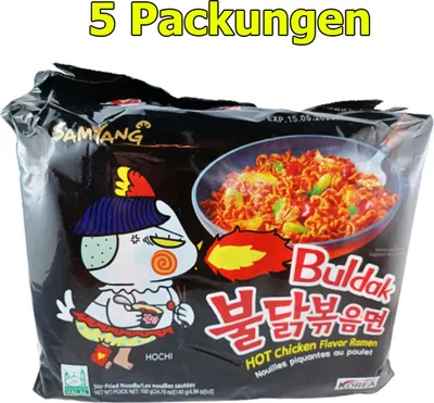 Produktbild von Buldak Hot Chicken Flavour – 5x140g