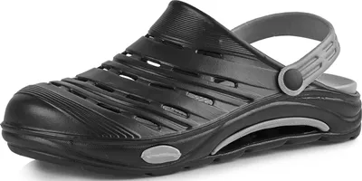 Produktbild von Ladeheid Damen und Herren leichte Eva Clogs Gartenclogs Gartenschuhe KL030 (Schwarz/Grau, 37 EU)