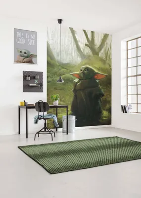 Obrázek produktu pro Komar netkaná tapeta - Mandalorian Grogu Acrylic - rozměr: 200 x 280 cm (šířka x výška) - 4 panely, dětský pokoj, tapeta