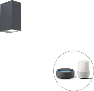 Produktbild von Smarte Wandleuchte Dunkelgrau IP44 inkl  2 Wifi GU10 Baleno
