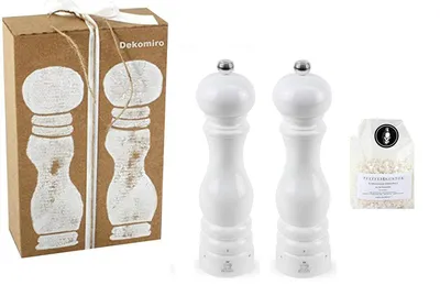 Produktbild von Peugeot Set Paris Pfeffermühle und Salzmühle weiß 22 cm u-Select mit 100 gr. Salz  Dekomiro Geschenkset
