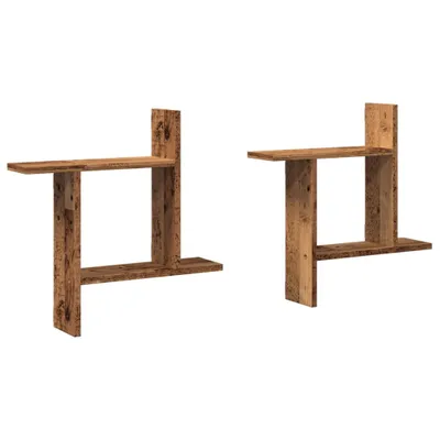 Produktbild von Wandregale 2 Stk. Altholz-Optik 50x12x50 cm Holzwerkstoff