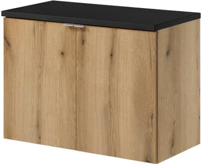 Obrázok produktu pre Vanity unit Skelbolu 80x60x40cm dubový vzhľad/čierna [en.casa]
