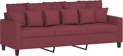 Immagine prodotto di vidaXL divano a 3 posti rosso vino 180 cm in tessuto