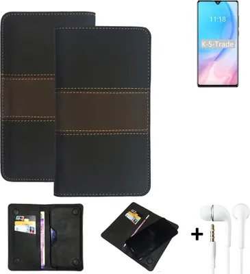 Produktbild von K-S-Trade Handyhülle + Kopfhörer kompatibel mit Cubot J9 Schutzhülle Walletcase Bookstyle Tasche Schutz Case Hülle Wallet Cover Kunstleder