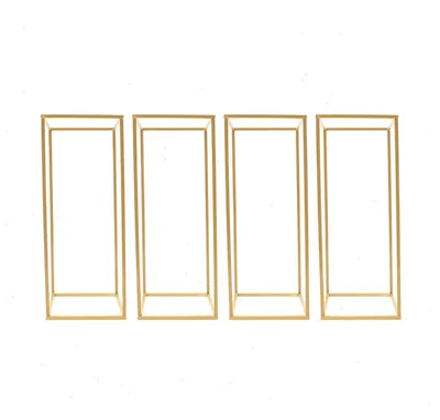 Immagine prodotto di Portafiori per matrimoni - Set di colonne portafiori quadrate in metallo - Set da 4 pezzi - 60×24×24 cm - Portata 10 kg per colonna - Robusto ferro - Colore oro