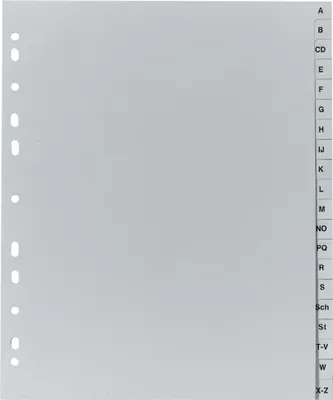 Produktbild von Exacompta Ordnerregister Vollformat, Überbreite A-Z grau 20-teilig, 1 Satz