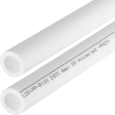 Produktbild von Ø 20mm x 2 Meter, PPR Aqua Plus Rohr in Weiß | Wasserrohr, Heizungsrohr Klimaleitung Fusiotherm