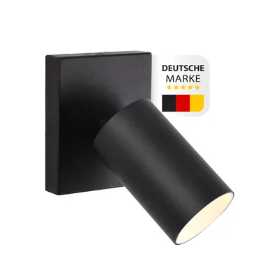 Produktbild von GU10 Deckenleuchte ProSpot 865-1-BK Schwarz – 1-flammig, Aluminium, IP20