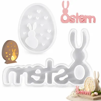 Silikonformen Set 2 Stück Osterbuchstaben & Eier DIY