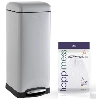 Produktbild von Treteimer 30 l, grau, Mülleimer für Küche, Absenkautomatik Deckel