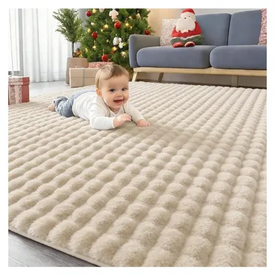 Obrázek produktu pro Koberec Hoogpolig - Béžová - 120 x 160 cm - Do obývacího pokoje, ložnice nebo dětského pokoje