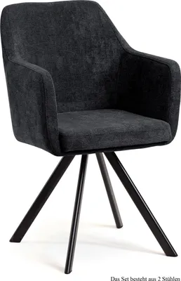Produktbild von Armlehnstuhl (2er-Set) Debee 57x87x60 Schwarz/Anthrazit