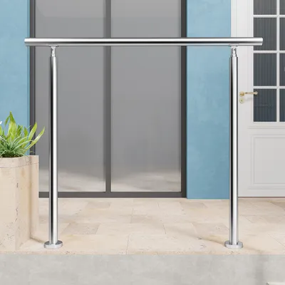 Produktbild von Edelstahl Handlauf Geländer für Treppen Eingangs Innen&Außen 120cm 0 Querstreben