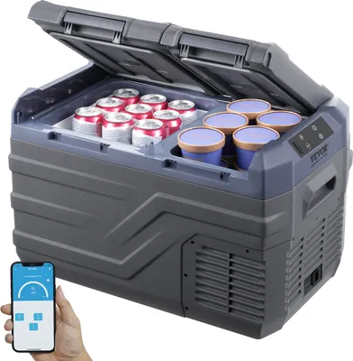 Obrázek produktu pro VEVOR autochladnička, dvouzónová přenosná mraznička 25 l, autochladnička na 12 V, nastavitelný rozsah -4℉-68℉, kompresorová chladnička 12/24 V DC a 100-240 V AC pro venkovní použití, kempování, obytný vůz