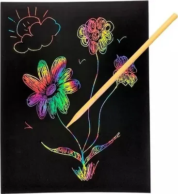 Immagine prodotto di 10x Carta da Grattare A4 per Bambini - Creatività KP30453