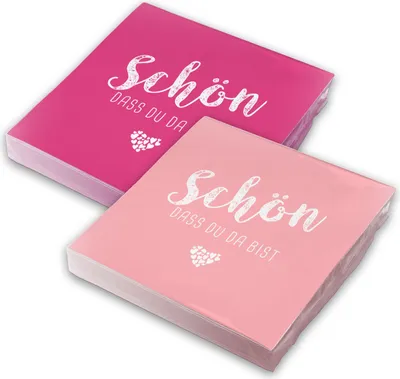 Produktbild von itenga 40x Serviette Schön dass du da bist (20x pink - 20x rosa)