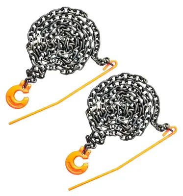 Produktbild von Sparset 2 Stück Forstkette GK8 mit Durchstecknadel – 8 mm – 1 m – EN 818-2 – schwarz lackiert