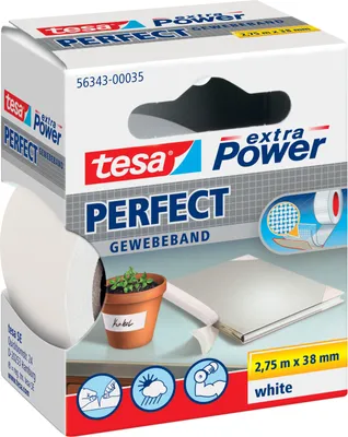 Produktbild von Tesa Gewebekleb. 2,75m x 38mm extra Power weiß Perfekt 56343