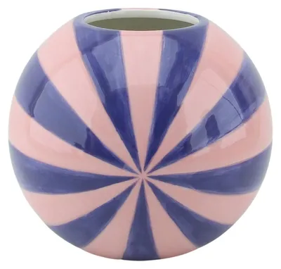 Productafbeelding van Vaas - Bloemenvaas, spiraalvormig - Roze/Blauw - 20x20x20 cm