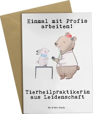 Produktbild von Mr. & Mrs. Panda Grußkarte Tierheilpraktikerin Leidenschaft - Weiß - Geschenk, einladungskarten, hochzeitskarten, Klappkarte, dankeskarten, Grußkarten, weihnachtskarten