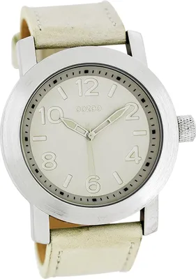 Imagen del producto de Reloj de pulsera para mujer Oozoo, color beige, esfera analógica mate, correa de cuero, modelo D2UOC5150A