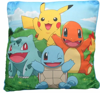 Produktbild von Pikachu, Bisasam, Glumanda & Schiggy | Pokemon | 40x40 cm Deko-Kissen