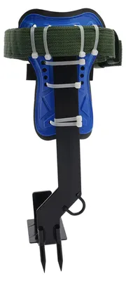 Produktbild von Baumkletterset - Verstellbare Klettersporen aus Kohlenstoffstahl - Rutschfeste Trittflächen - 100 kg Tragkraft - Sicherheitsgurt 2 m - Schwarz/Blau