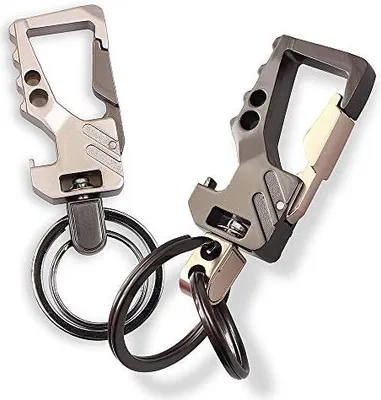 Produktbild von ANTCOOL Schlüsselanhänger mit Flaschenöffner, 2 Stück Autoschlüsselanhänger mit 2 Metall-Schlüsselringen, Karabiner, Schlüsselring