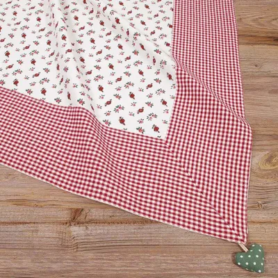 Immagine prodotto di Tovaglia VRONI rose a scacchi rosso, 100 % cotone, in 100x100 cm