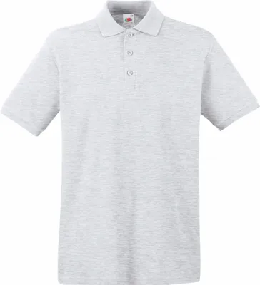 Produktbild von Fruit Of The Loom Premium Herren Polo-Shirt, Kurzarm BC1381 (S) (Grau meliert)