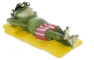Produktbild von Dekofrosch auf Luftmatratze - aus Polyresin