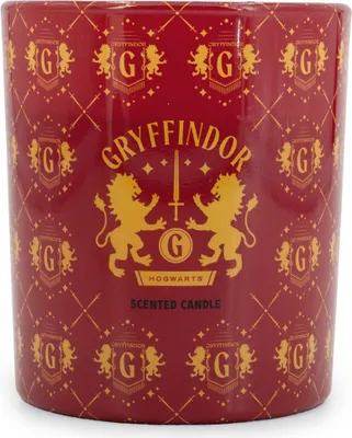 Produktbild von Harry Potter™ Duftkerze Gryffindor, HxBxT: 8,3x7,4x7,4 cm, Glas, Paraffinwachs, Geschenkkerze im Gryffindor Design