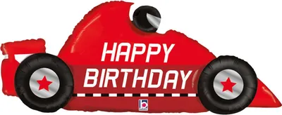 Produktbild von 43" Folienballon Shape Rennauto Happy Birthday | 109 cm