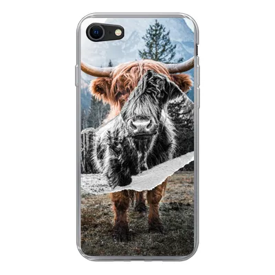 Produktbild von MuchoWow® Handyhülle Schutzhülle Hülle für iPhone 7 Schottischer Highlander - Kuh - Tiere Silikon Softcase Handy Hülle - Kartenhalter