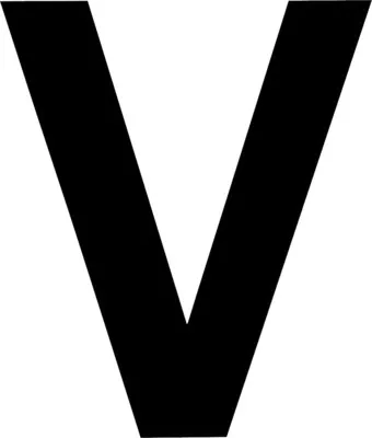 Produktbild von Klebebuchstabe "V" schwarz 35 mm