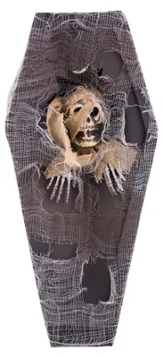 Produktbild von Deko Sarg mit Skelett 40 cm | Halloween Dekoration