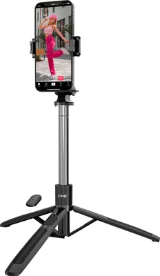 Immagine prodotto di LinQ, selfie stick Bluetooth estensibile con robusto supporto girevole per treppiede, nero