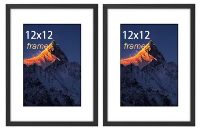 Fotolijst 30,5 x 30,5 cm, hout, zwart, set met passe-partout, voor 13 x 18 cm