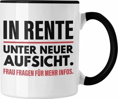 Produktbild von Trendation - Renter Tasse Ruhestand Geschenk Rente Mann Lustig Renteneintritt Abschiedsgeschenk Sprüche Pension (Schwarz)