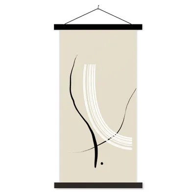 Produktbild von MuchoWow® Textilposter Linie - Pastell - Gestaltung 60x120 cm mit schwarzem Rahmen - Magnete