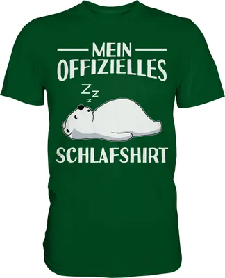Produktbild von Offizielles Schlafshirt Nachthemd Schlafanzug Pyjama Eisbär T-Shirt – Bottle Green / M