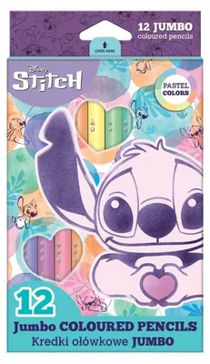 Immagine prodotto di Matite triangolari Jumbo 12 colori pastello Stitch
