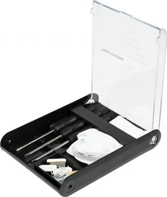 Produktbild von GKA 22 teiliges Brillenreparatur Set in Aufbewahrungsbox mit Lupe Putztuch Schraubenzieher Nasenpads und bequeme Polster