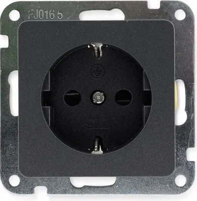 Obrázok produktu pre Zásuvka MILOS s uzemňovacím kontaktom 23036, 16A/250V~, antracitová