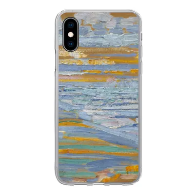 Produktbild von MuchoWow® Handyhülle Schutzhülle Hülle für iPhone X Blick auf den Strand und die Seebrücke von den Dünen aus - Piet Mondrian Silikon Softcase Handy Hülle - Handyhülle
